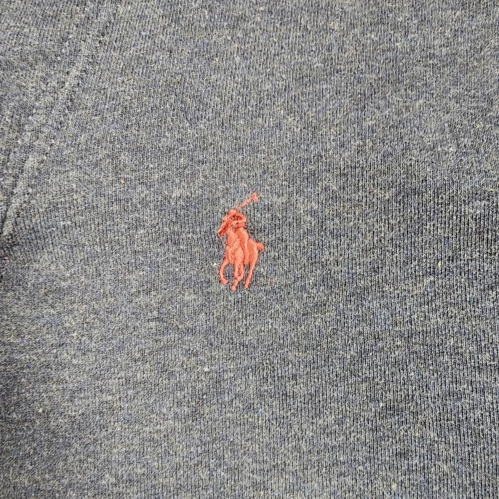 Polo Ralph Lauren Mens Blue Shawl Collar Fleece Pullover Elbow Patches Large
